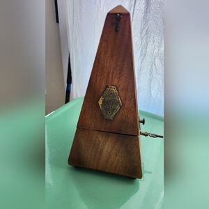 Vintage Wooden Metronome with Brass Accents Maelzel